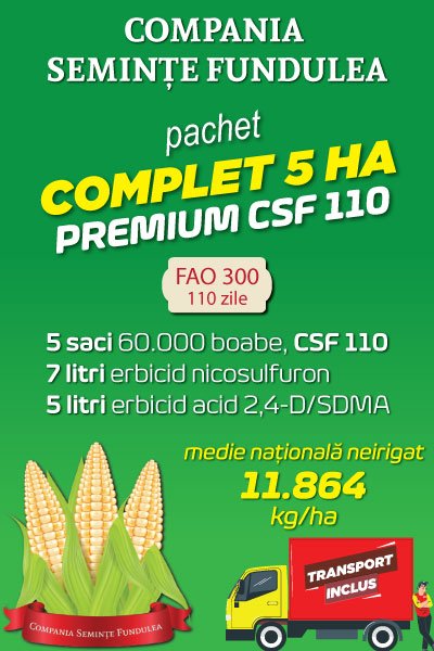 Pachet samanta porumb premium COMPLET 5 ha, CSF 110